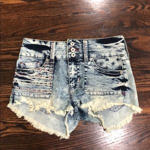 High waisted American flag shorts